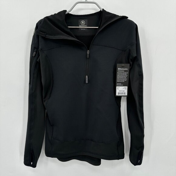 Backcountry Women's Hybrid Grid Fleece 1/2 Zip Pullover in Black sz XS NWT - Picture 1 of 8